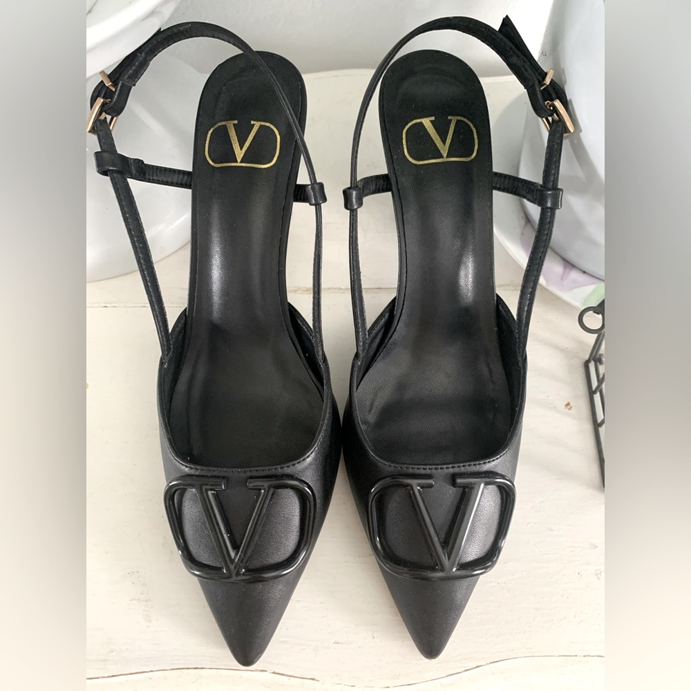 Fashion V Black Women's Slingback Heels